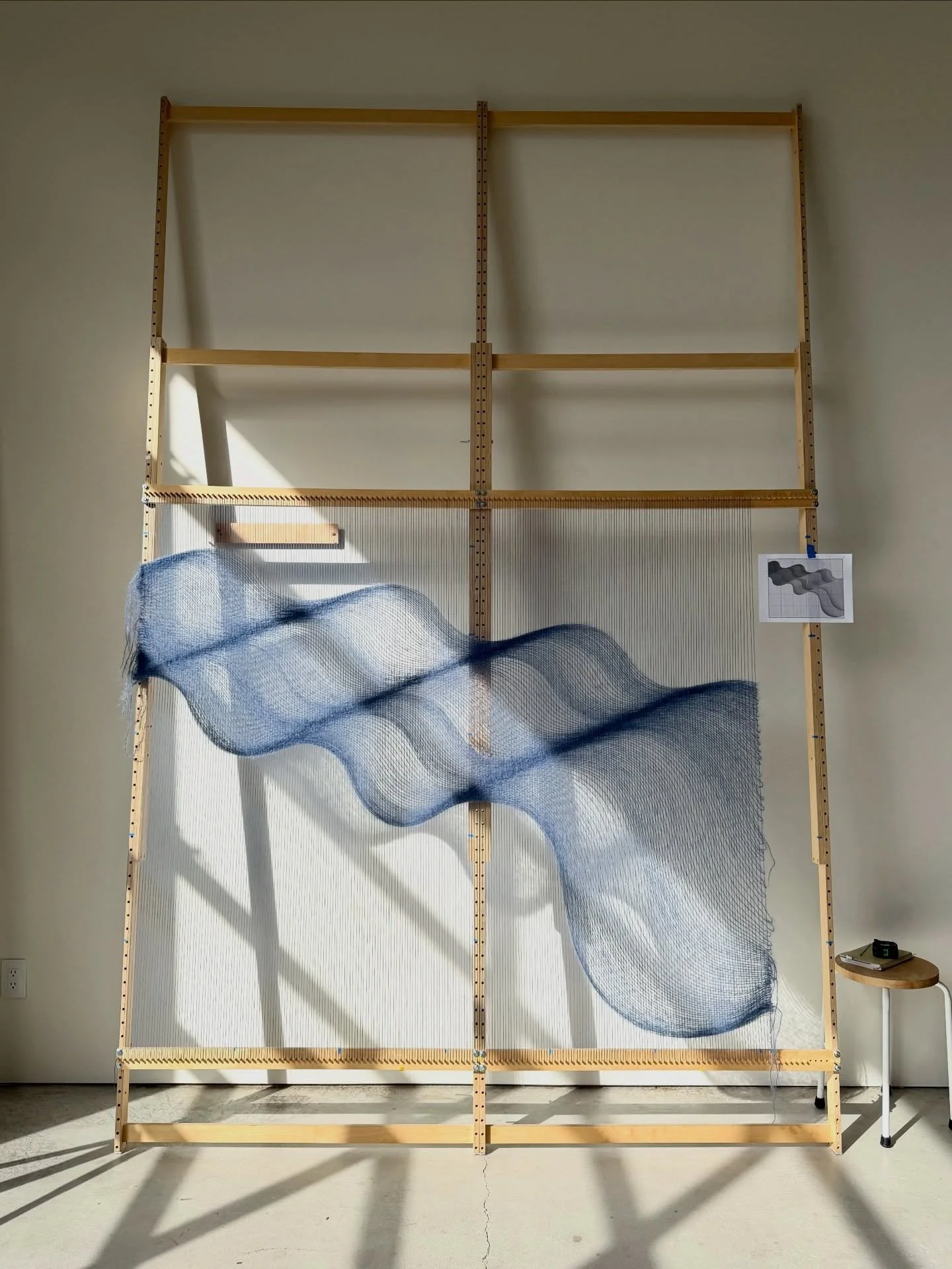 A commission on the loom for a corporate collection in CT. 

For the last 3yrs, I turned down most commission requests to maximize studio time for my solo at the Jordan Schnitzer Museum of Art WSU. 

While I always limit commissions to work that alig