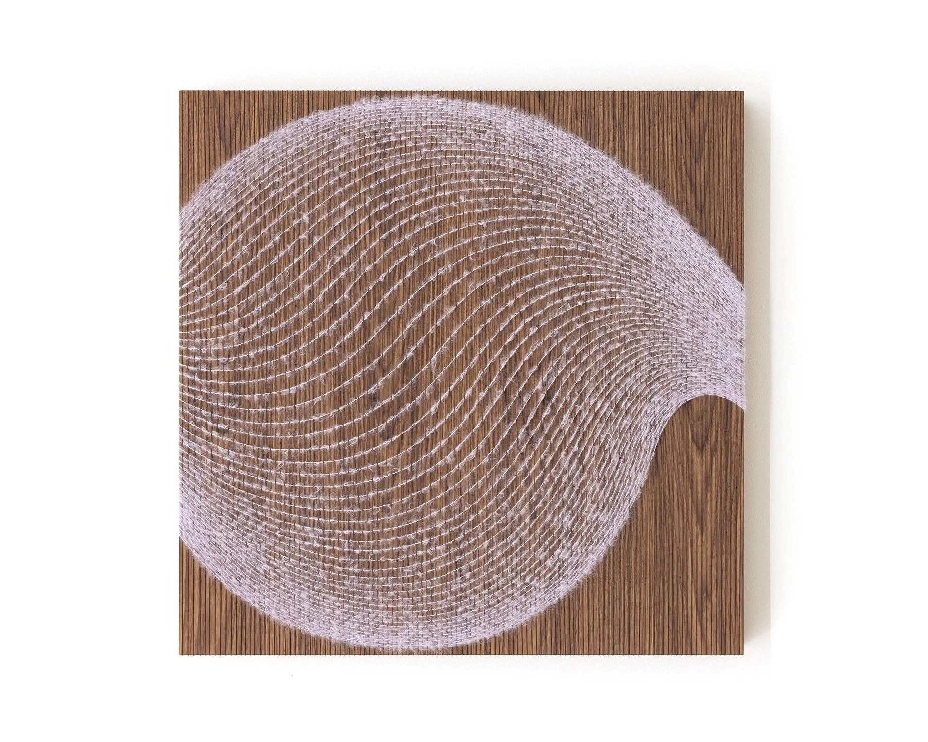  APERTURE OF AIR Natural fibers and walnut veneer panel 36 x 45 x 3 in 2025  + more details   Inquire  