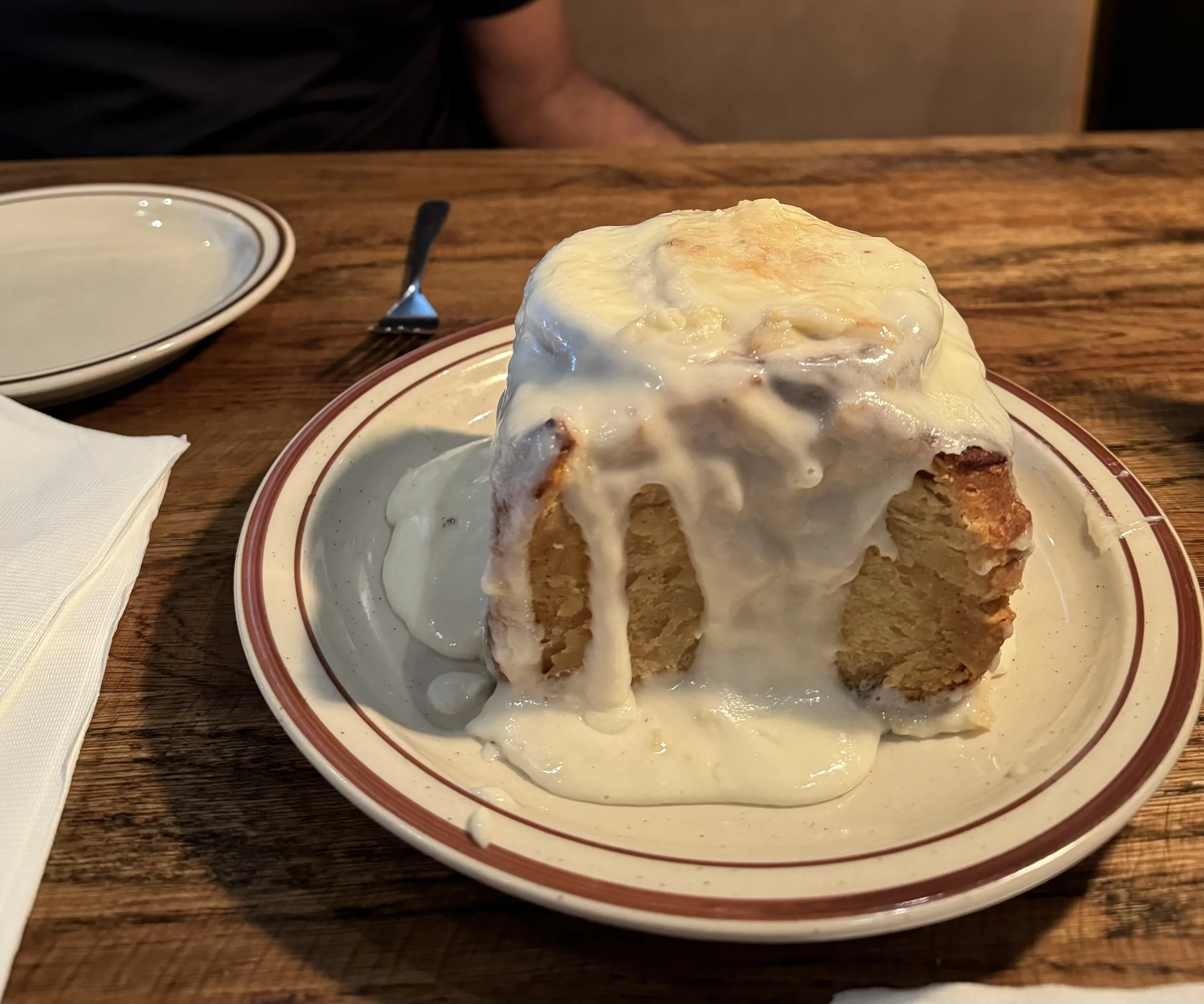  Giant biscuit cinnamon roll at Denver Biscuit Company. 