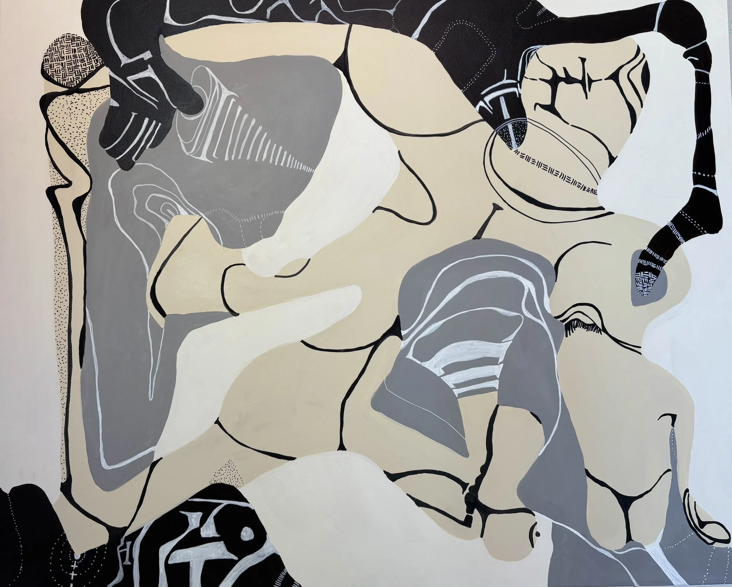 Punching Through 48x60" Acrylic on Canvas