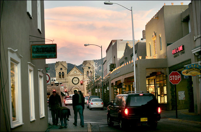 Downtown Santa Fe at Christmas