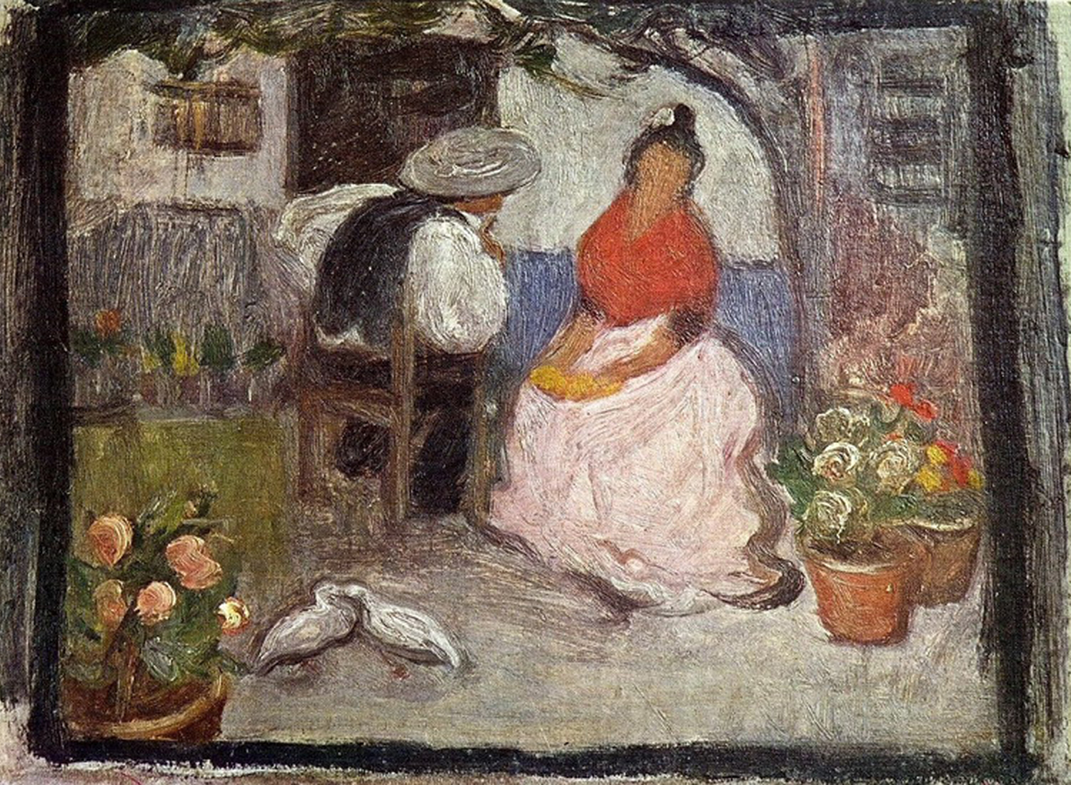1899 Couple in an Andalusian Patio