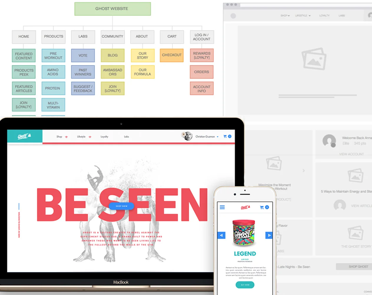 Ghost Website |  Creating a custom e-commerce experience to introduce a lifestyle brand that’s disrupting the supplement industry. 
