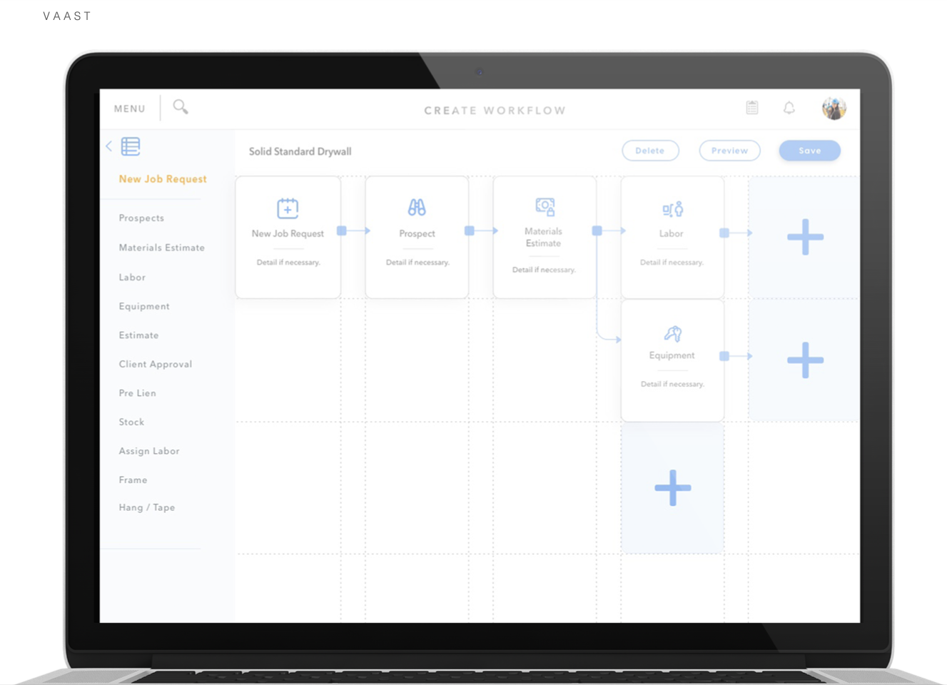 Vaast | Digital strategy and UX for a complex app for the construction industry