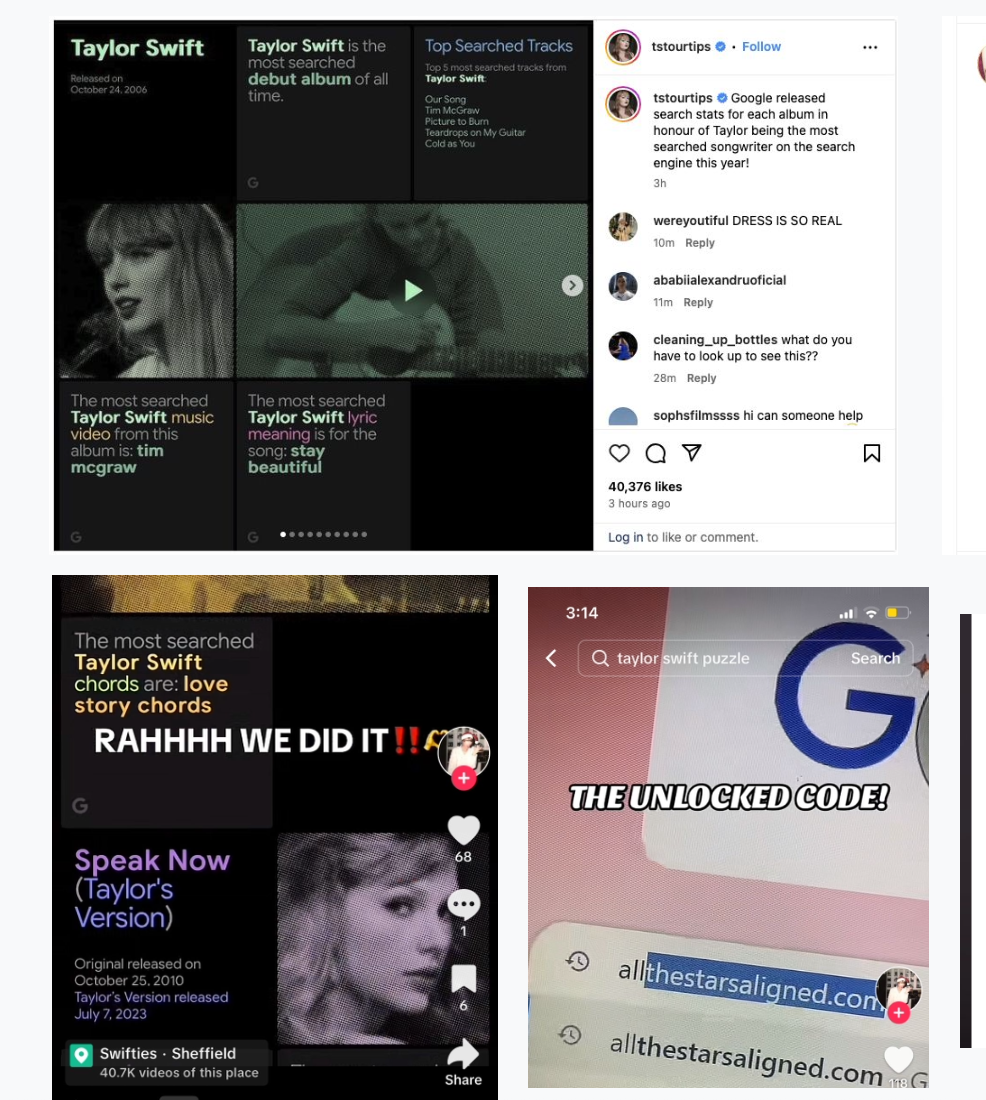 Google Brand Studio | Strategy and UX for Taylor Swift puzzle integration with 'Year in Search'