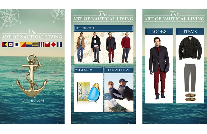  Touch screen design allows user to view current collection by either selecting styled outfits or individual items.&nbsp; 