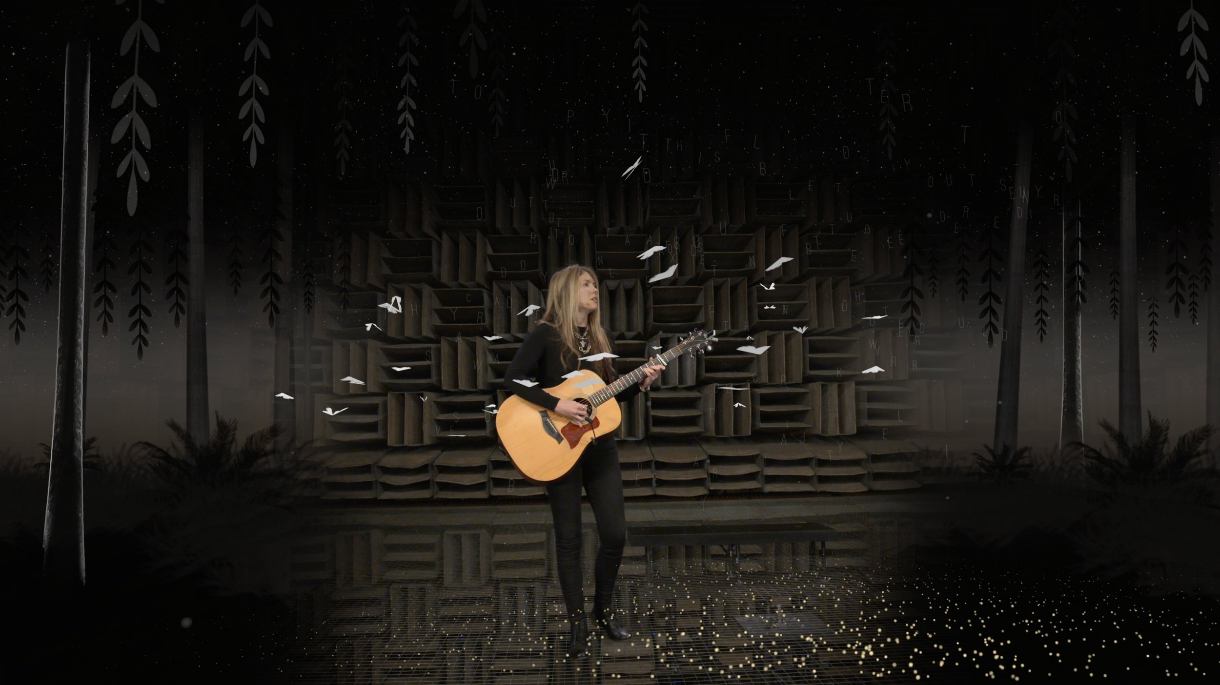 Beatie Wolfe - 2017 Raw Space - singing Little Moth with live generative AR