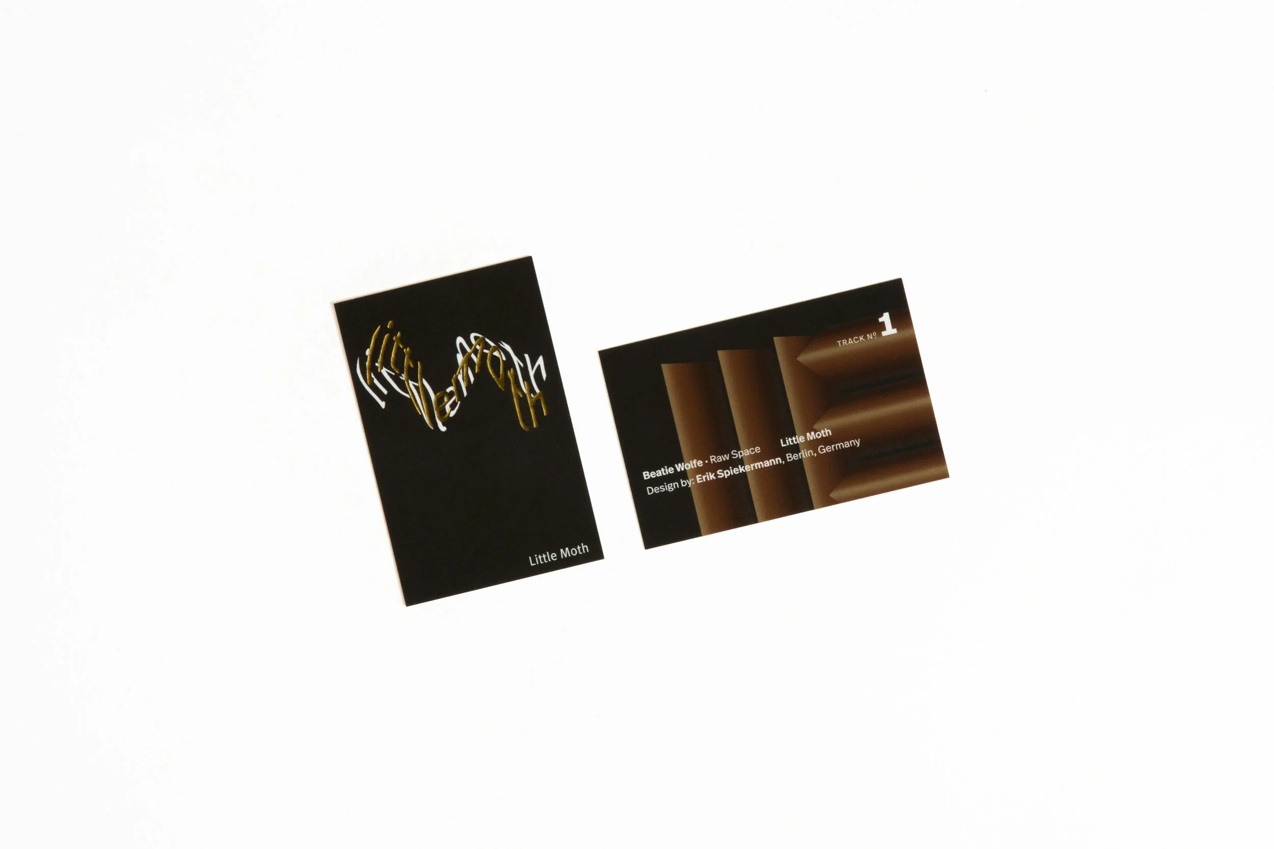 Erik Spiekermann designs Beatie Wolfe's Little Moth track card off her Raw Space Album