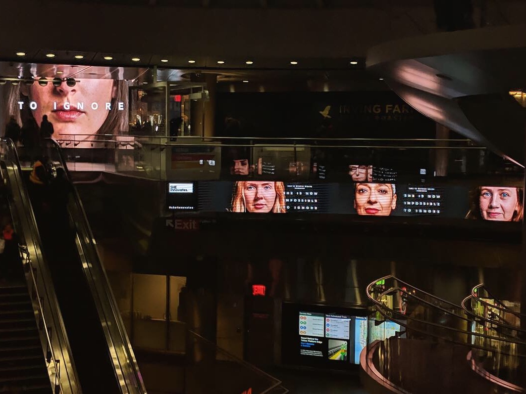 NYC Fulton Station main concourse ft Beatie Wolfe and co in UN campaign.jpg