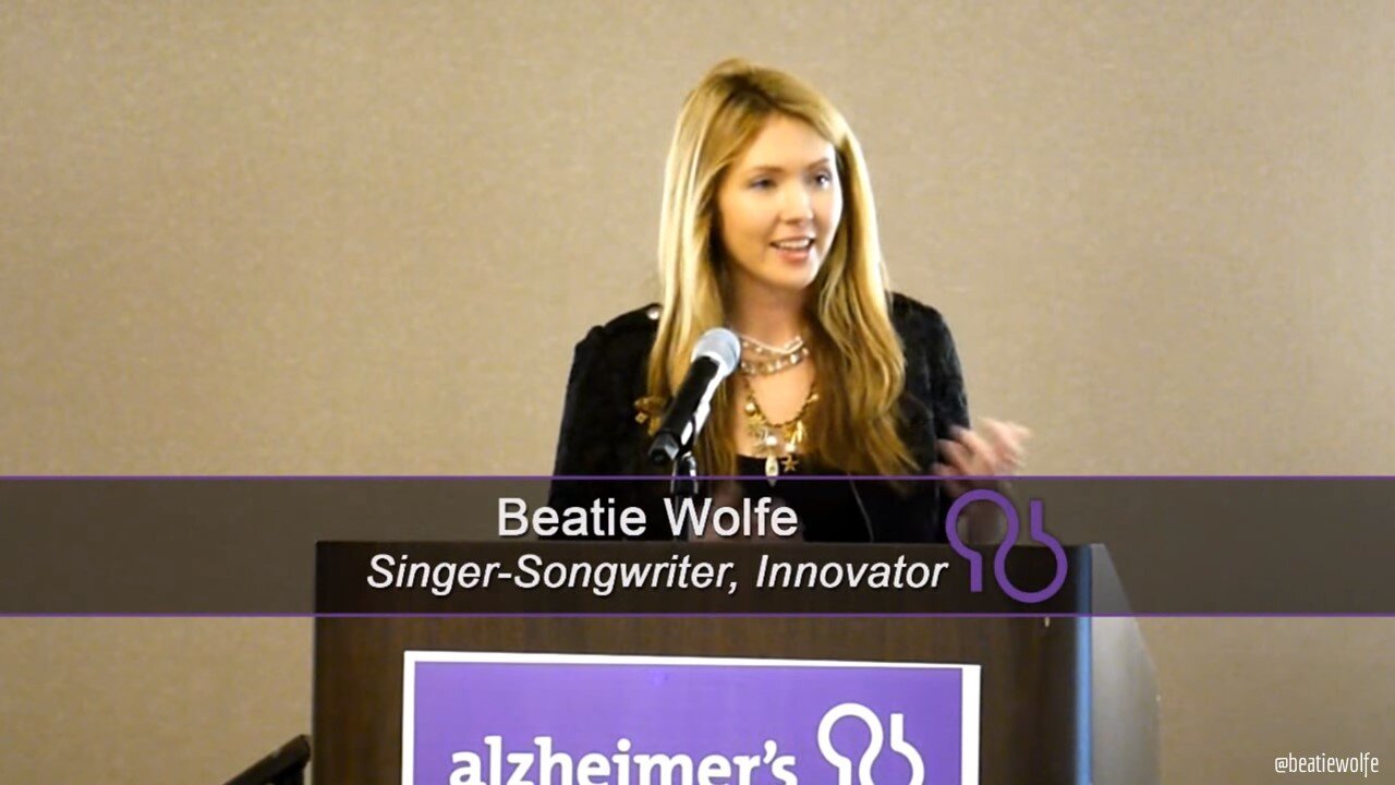 Beatie Wolfe addresses the Alzheimer's Association of America