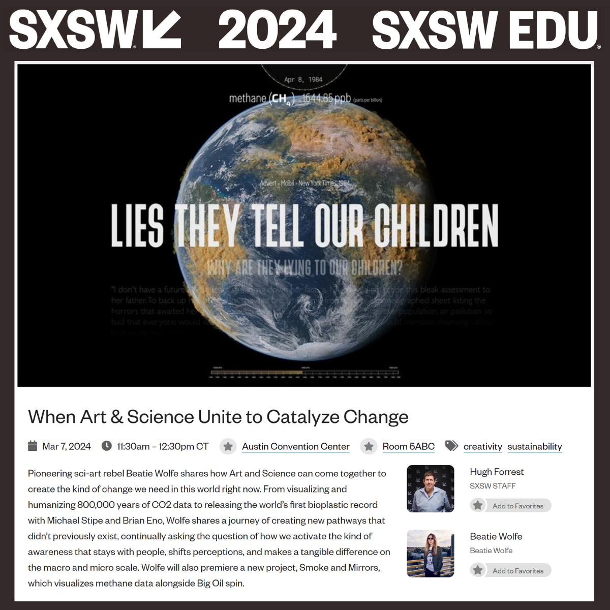 SXSW'24 Session: Beatie Wolfe talks with Hugh Forrest 