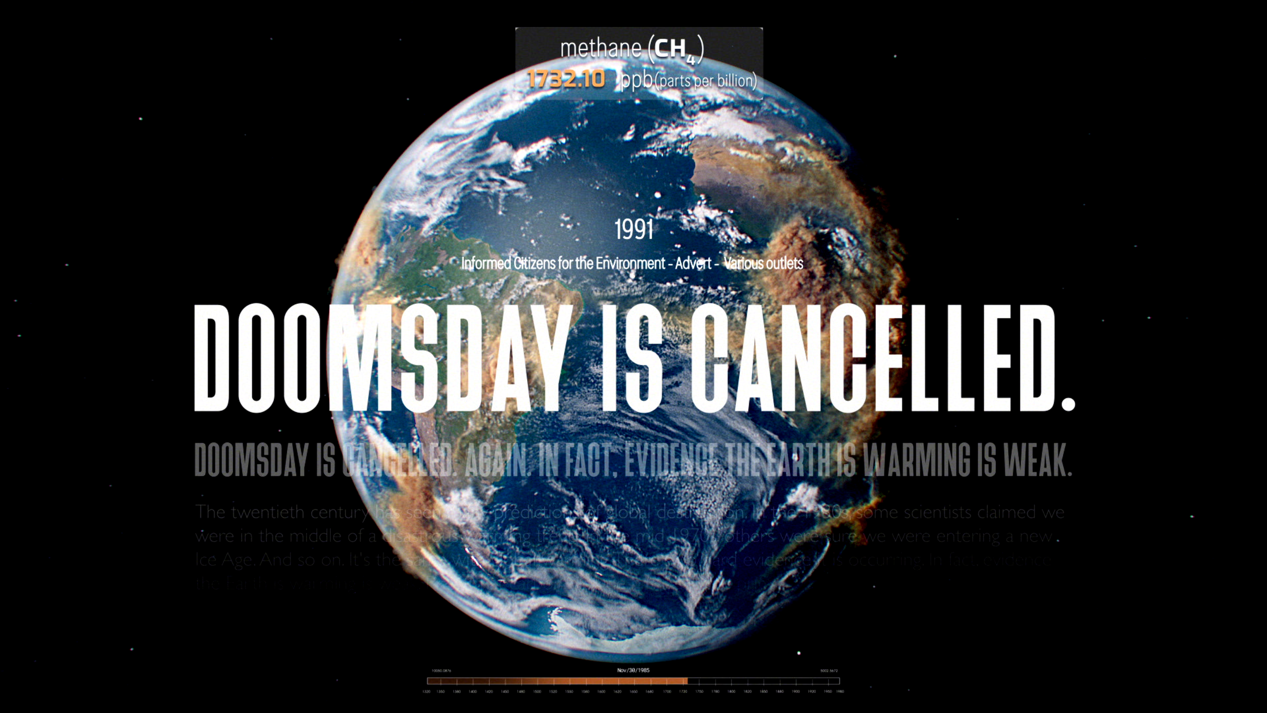 1991: "Doomsday is cancelled" at 1724.8 ppb ch4