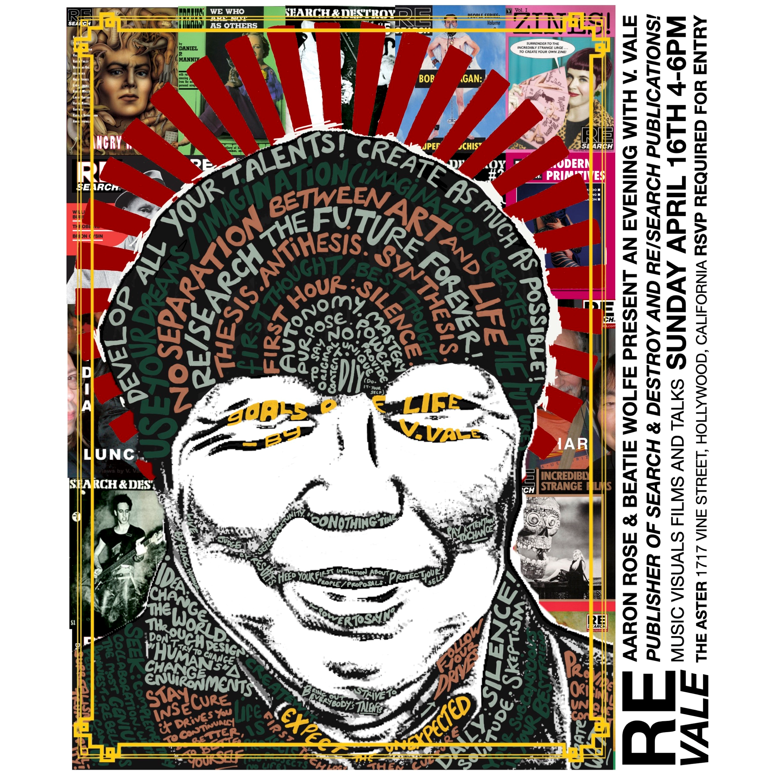 An audience with Counterculture Godfather & Punk Publisher V. Vale by Beatie Wolfe and Aaron Rose - Poster