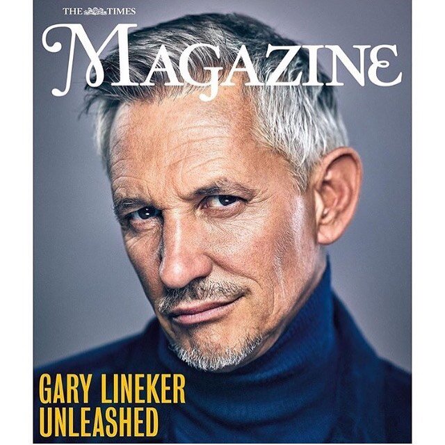 Also in @thetimes today. Gary Lineker. Styled by me and shot by @robertwilson9 #gobuyapaper #thoselips