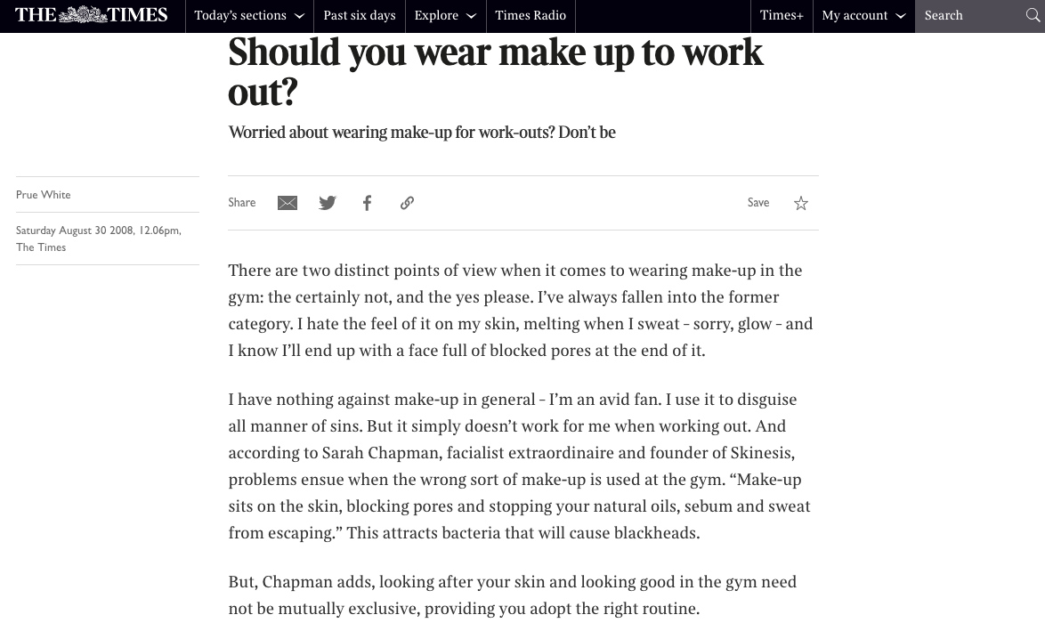 The Times: Should you wear make-up to work out?