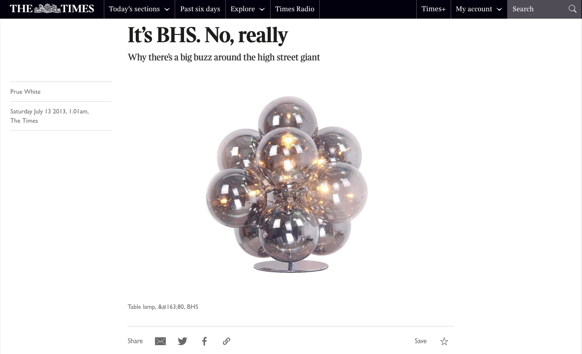 The Times: It's BHS. No, really.