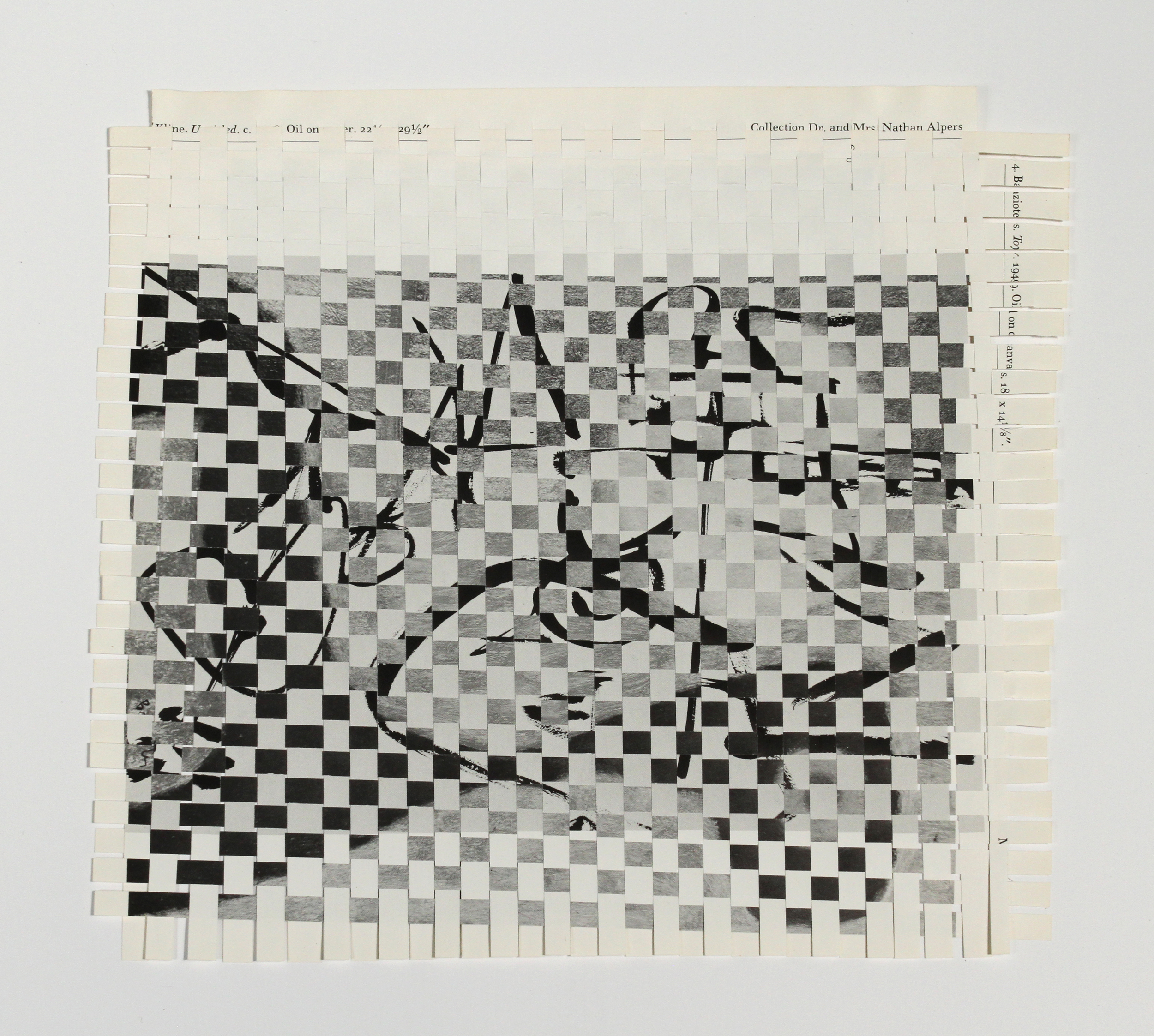 bazioteklein, 2013, paper weaving, 9 x 9