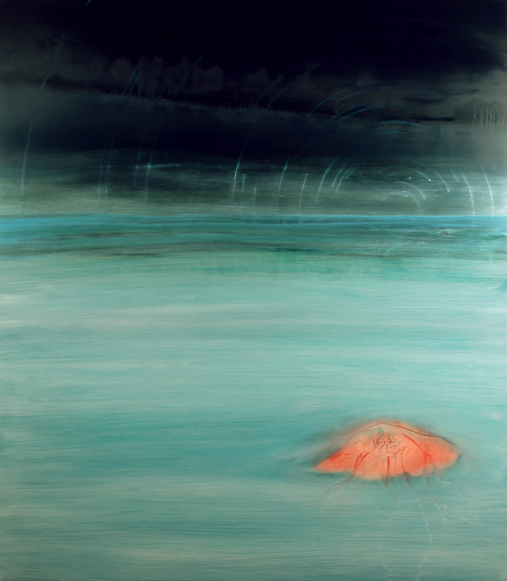 the farther away the better I see you, 2010, oil on panel, 44 x 50