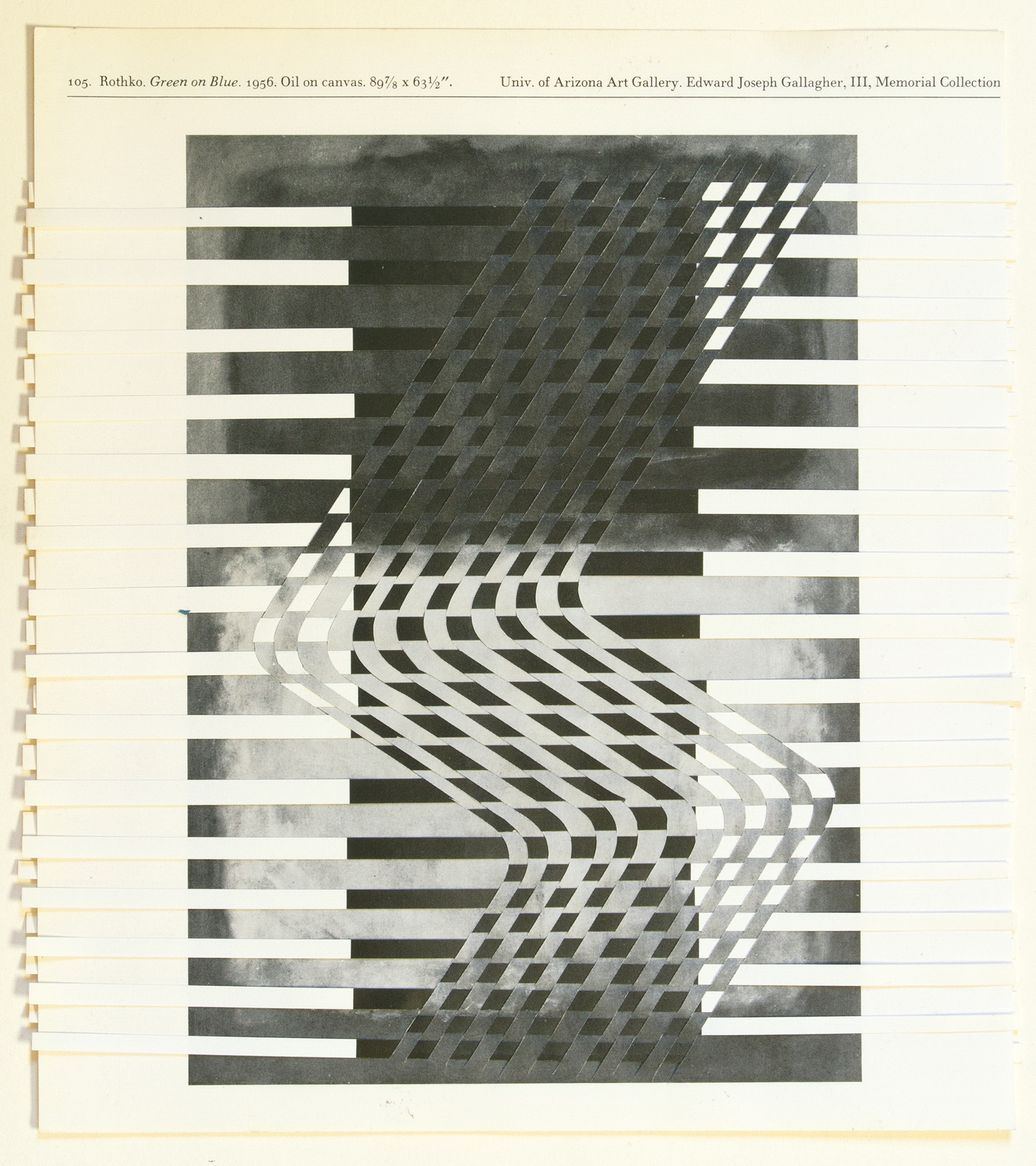 rothkoreinhardt (black and white), 2014, paper weaving, 8 x 9