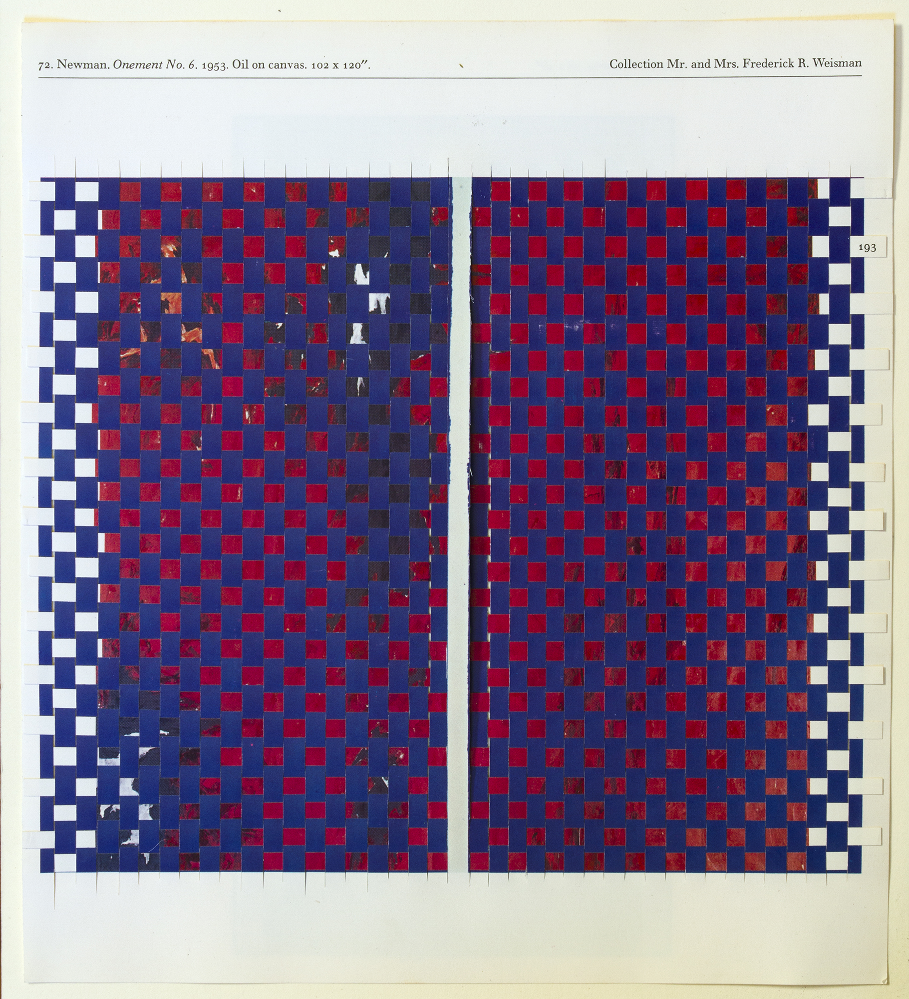newmanstill, 2014, paper weaving, 8 x 9