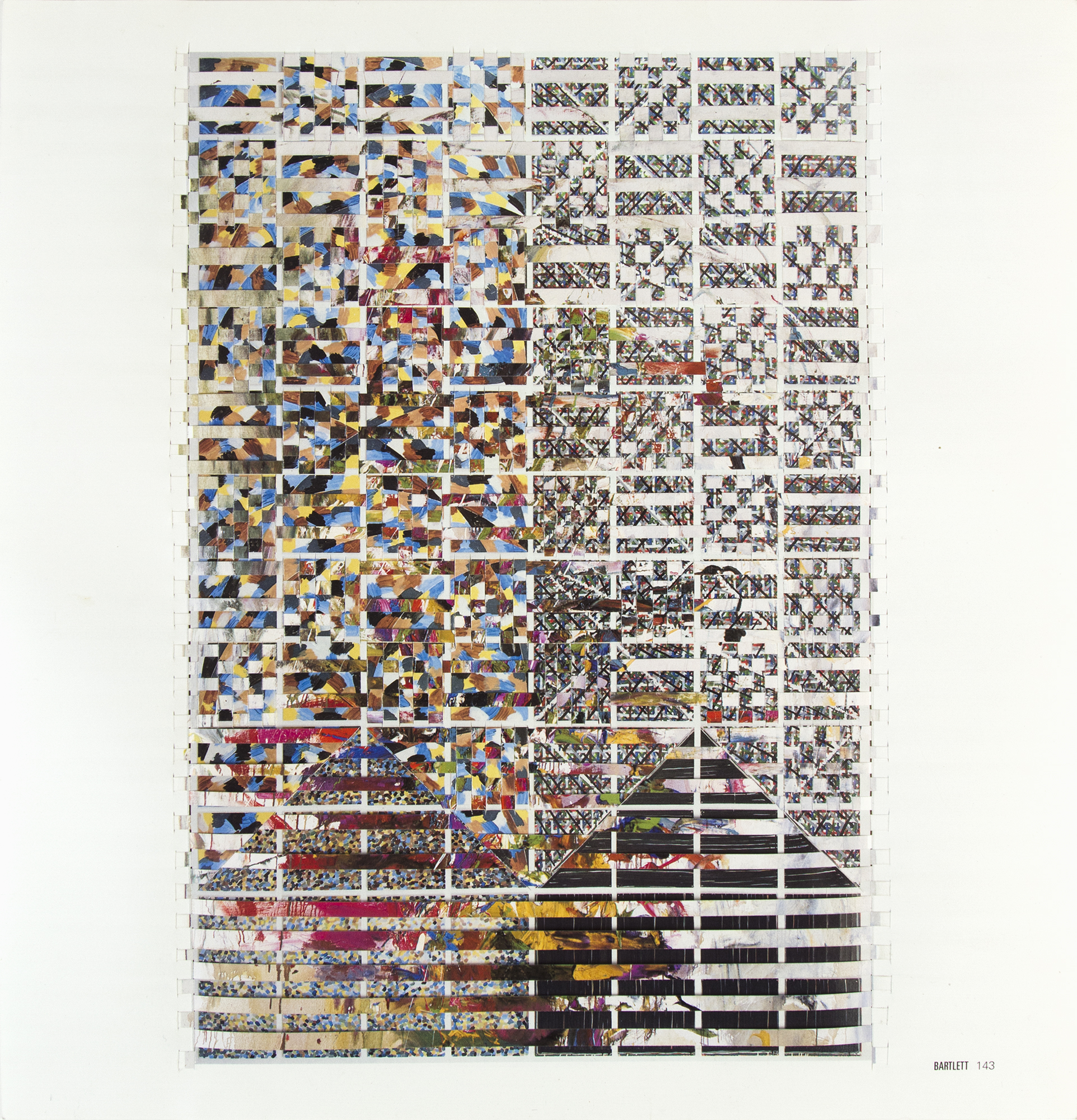 bartlettmitchell, 2014, hand-woven art auction catalog pages, 10.25 x 10.75