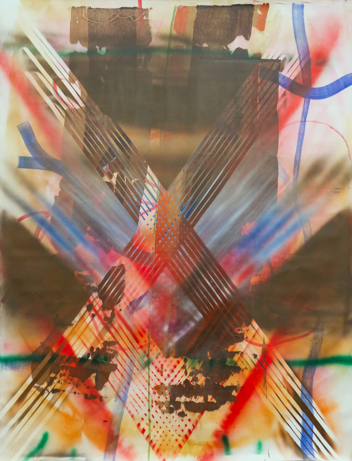 Overspray, acrylic on canvas, 90 x 68 inches