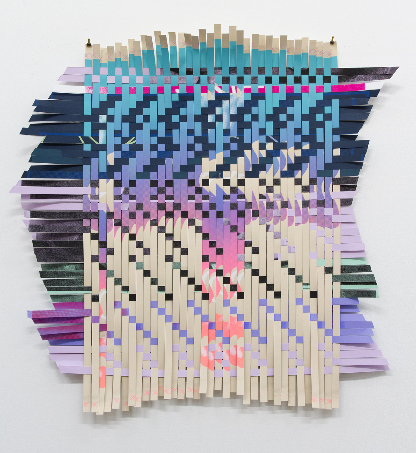 ARL_009, 2017, woven Facebook silkscreen posters, 27x 27.5"