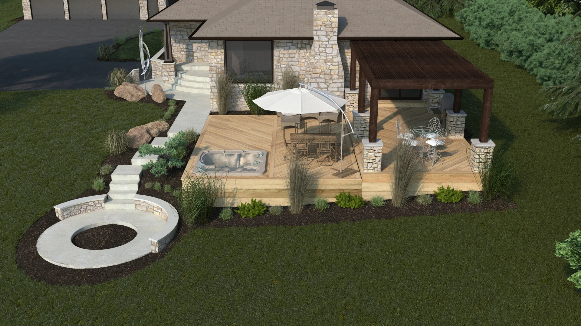 Birds eye of the patio