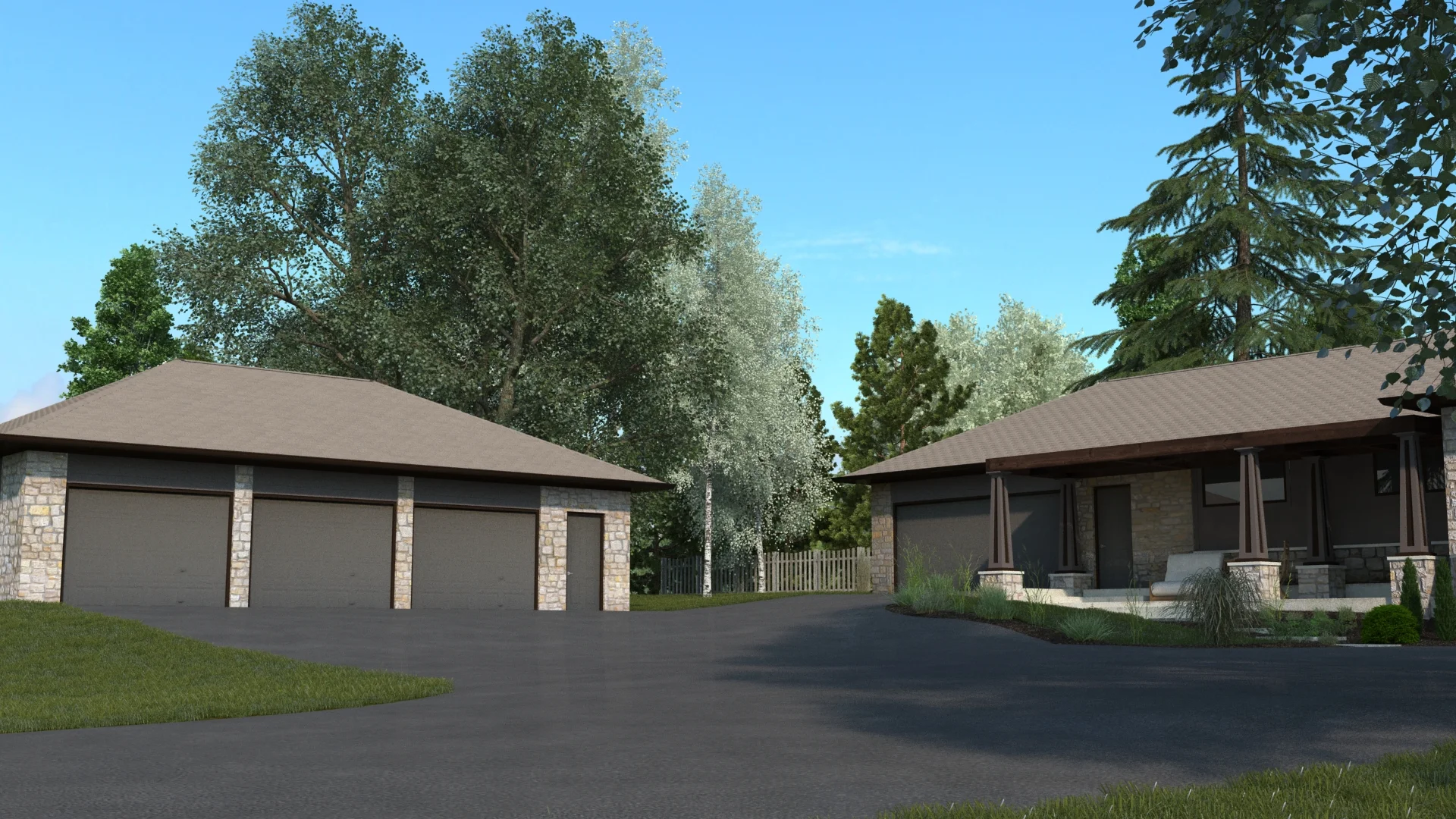 3 Car garage