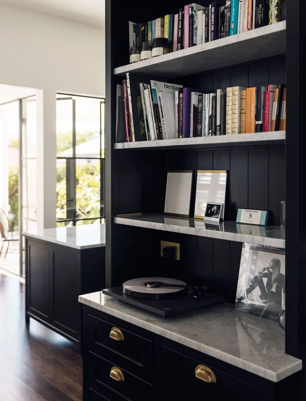 Bookshelf with ladder | Devonport Villa Renovation &amp; Addition | Macfie Architecture 