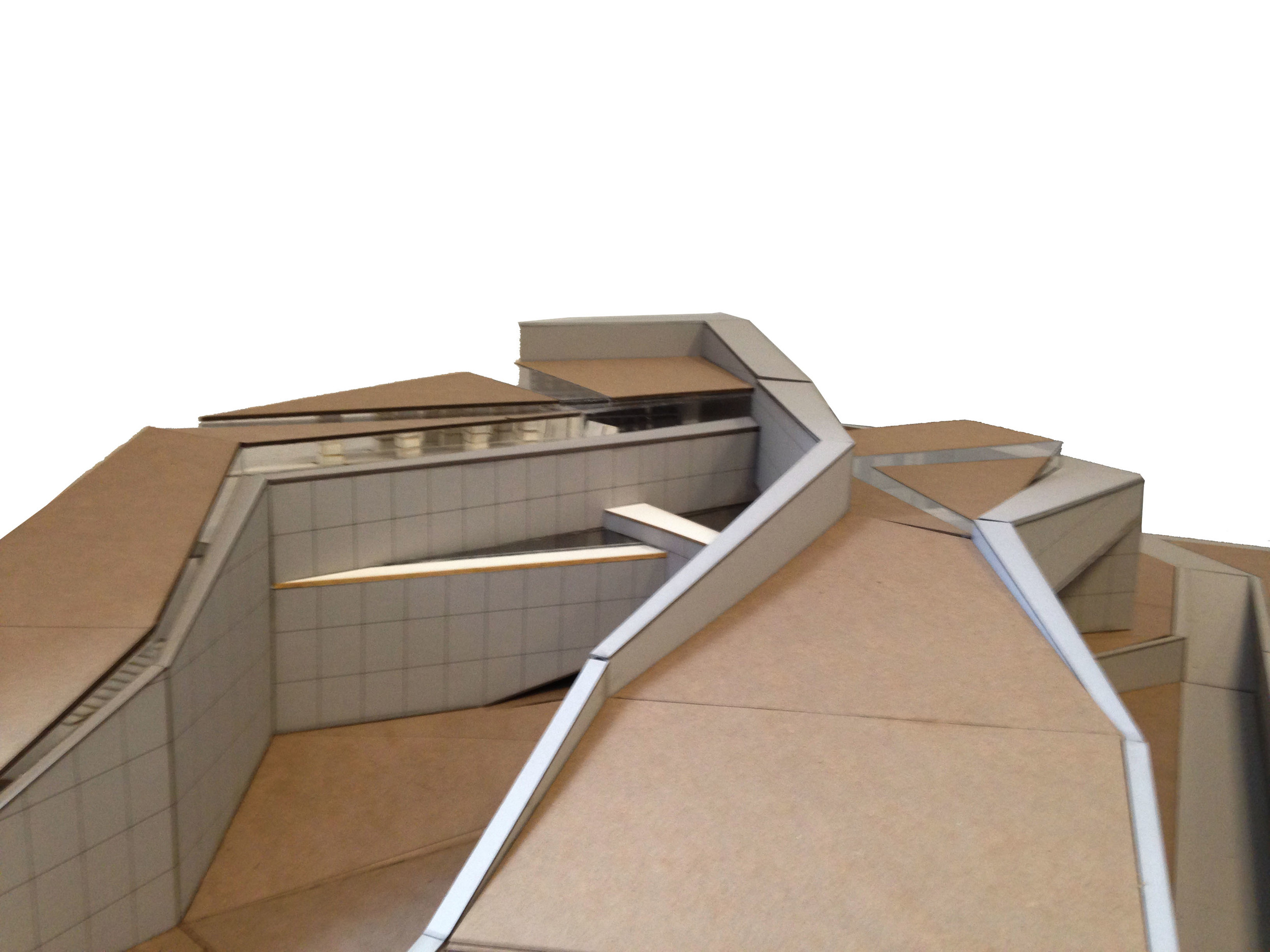  1/8" = 1' scale section&nbsp;model (museum board, chip board, acrylic) 
