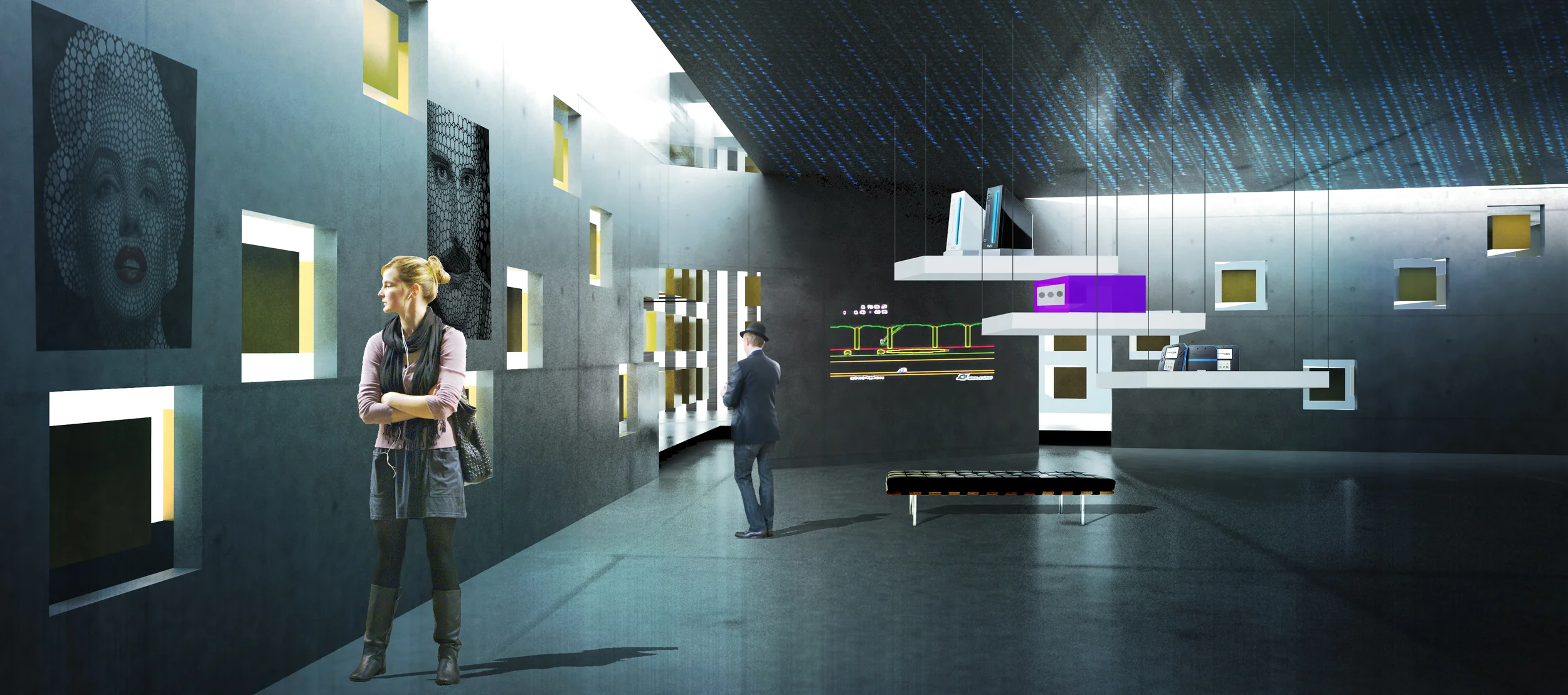  interior render of the exhibition space&nbsp; 