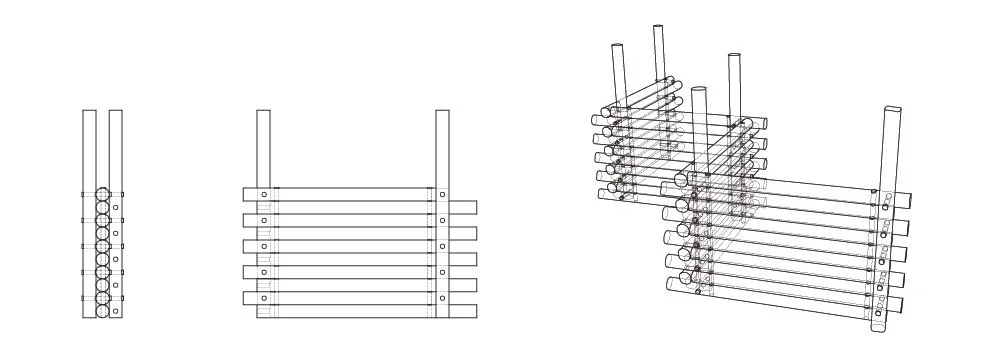  drawing of the interlocking&nbsp;eucalyptus wall system 