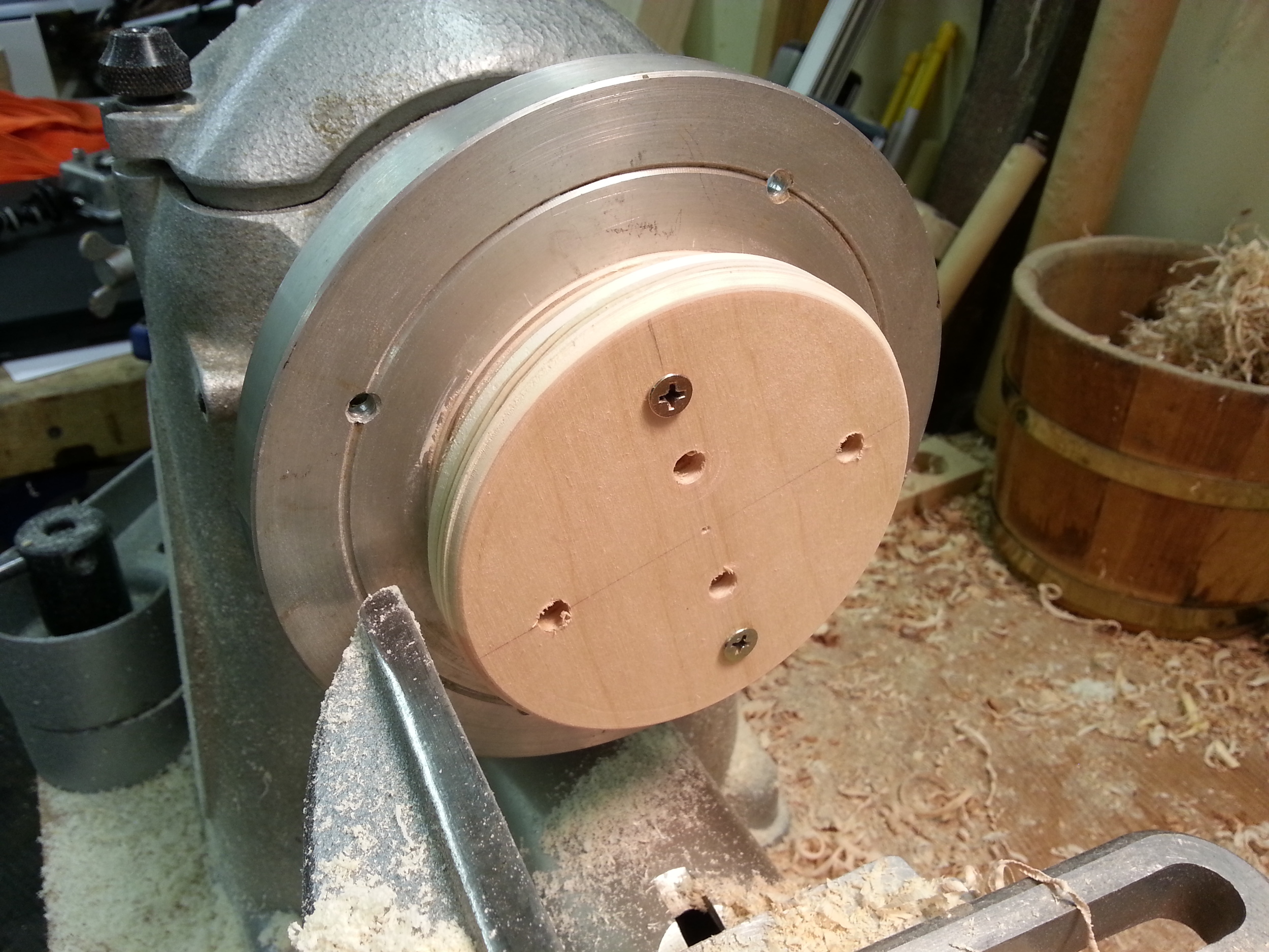 Bulkhead mounted to the turning jig.