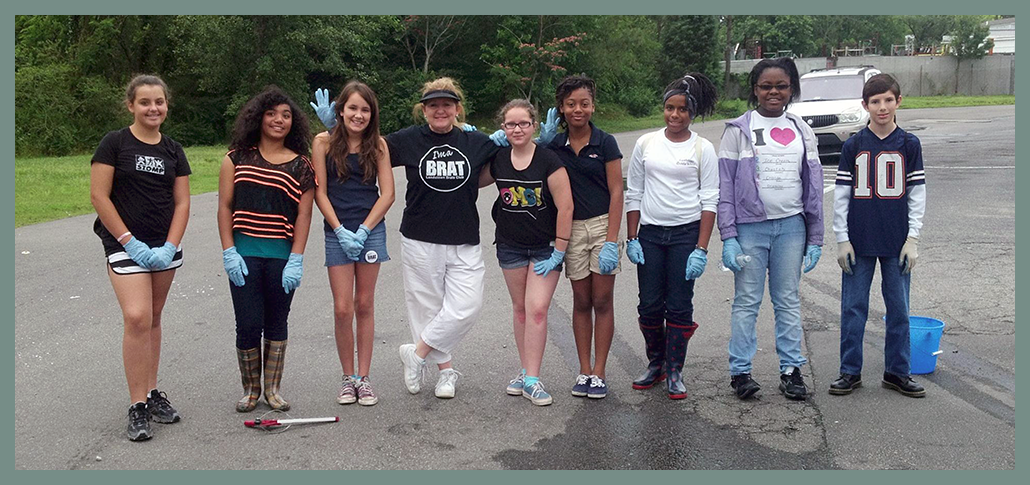 BRATS Club founder Christy McAnally and members of the very first BRATS Club enjoy a community service day together.