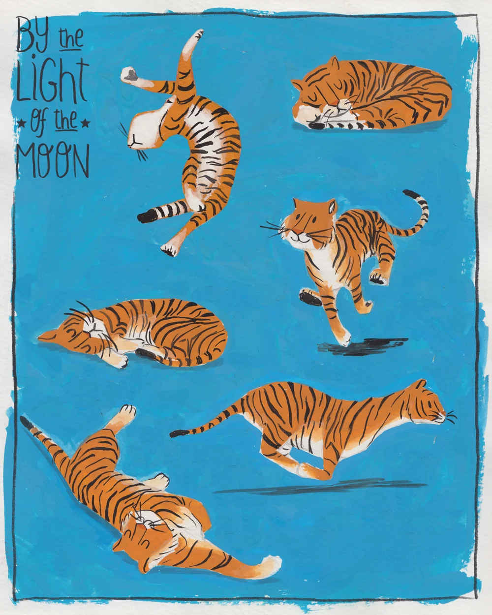 Week 3 Assignment: Poses—Tiger (gouache)