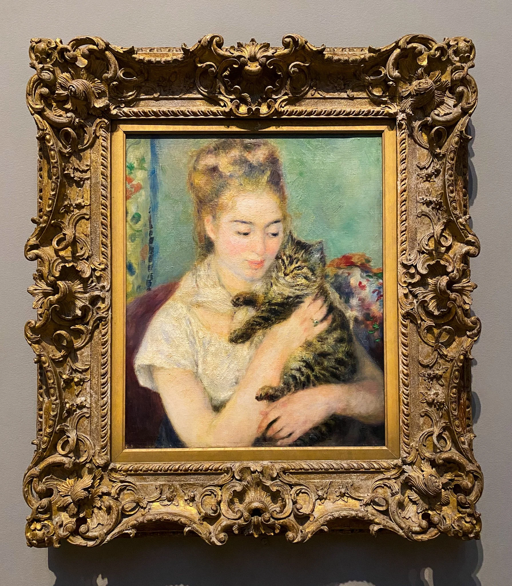 Photo of Auguste Renoir's Woman with a Cat at the National Gallery, Washington DC