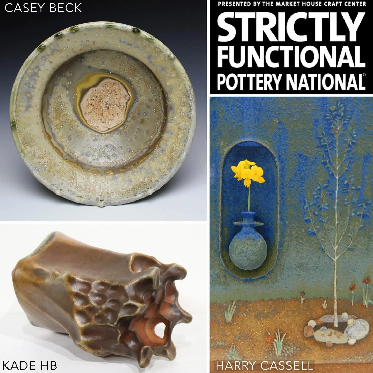 Works by current CMAEP Artists in Residence Casey Beck, Harry Cassell, and Kade HB are now on view at the Lancaster Museum of Art as part of the 33rd Annual Strictly Functional Pottery National, juried by Mark Hewitt!

@strictlyfunctionalpottery @bec