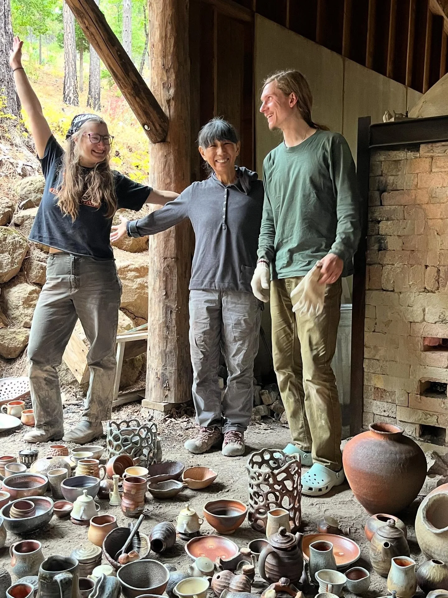 Congratulations to @sydramics, @sacredflamesart, and @akemiadams on a stellar resident/member train kiln firing! 
⠀⠀ 
Woodfire residents Sydney &amp; Lucas and member Akemi have been working tirelessly over the past few weeks preparing for their 4-da