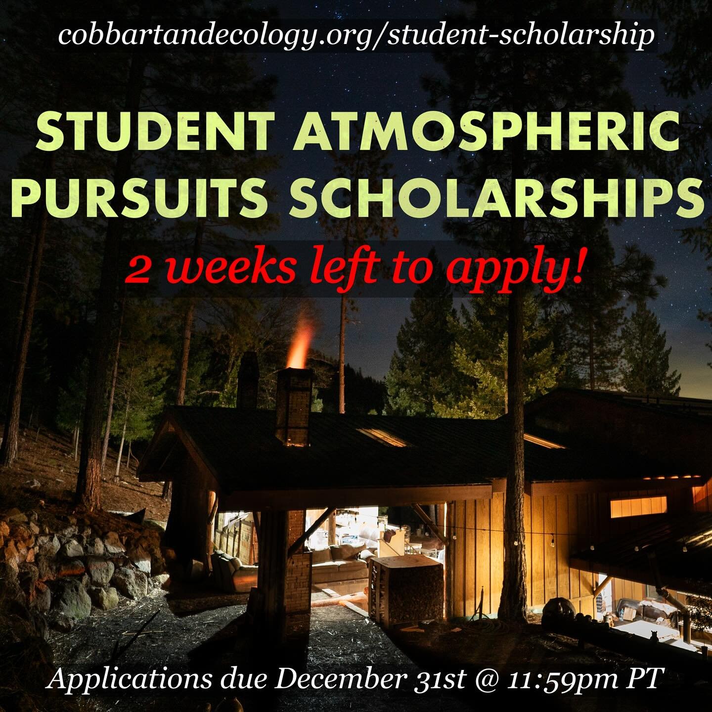 ‼️ Applications for our Student Atmospheric Pursuits Scholarship are due in just two weeks ‼️
⠀⠀ 
The Student Atmospheric Pursuits Scholarship program is targeted towards students and those in an apprenticeship / assistantship program looking to expa