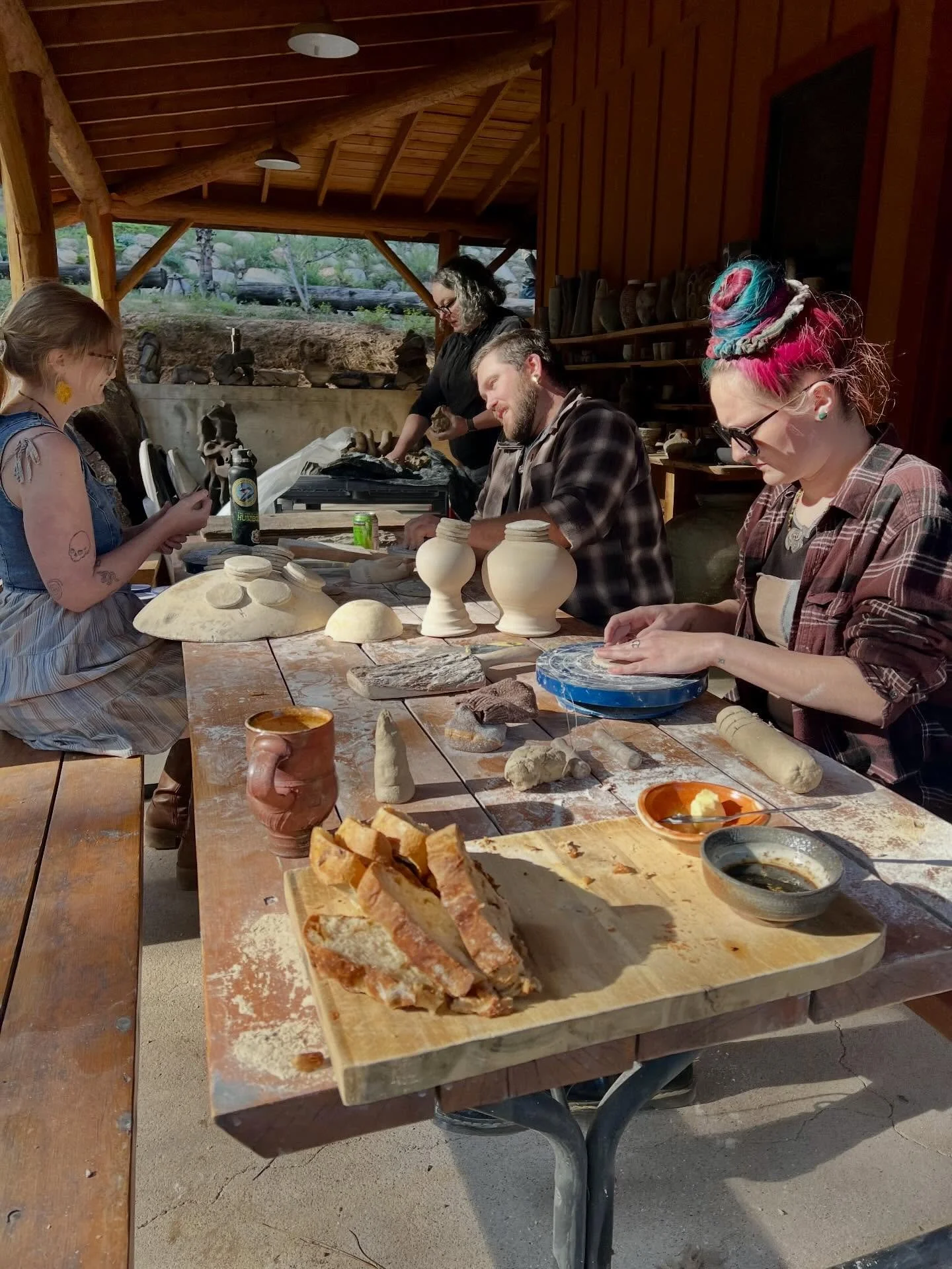 Manzanita Madness is underway! Led by Scott Parady @scottparady, this firing will use manzanita from the property for a significant portion of the hardwood. Excited to see if this will create any unique ash effects!

The senbei factory was in full sw