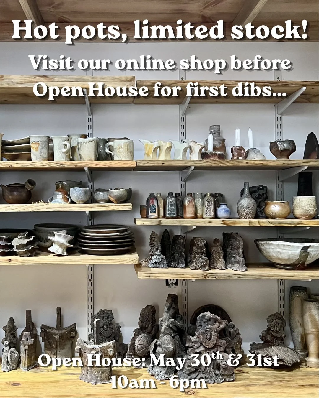 Counting down the days until our Open House next weekend! 10am - 6pm on Saturday May 30th and Sunday May 31st!

If you&rsquo;re unable to attend but would like to support our artists, check out our online shop! We will be closing the online shop duri