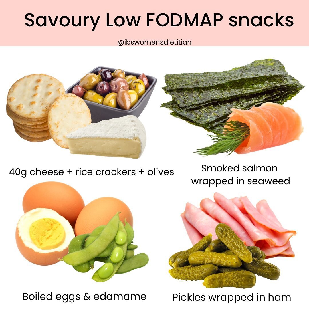 If you're more savoury than sweet, then these snacks are for you!

They're all low in FODMAPs, high in fibre &amp; packed with nutrients to help you:

💫 Reduce bloating with low FODMAP content
💫 Add fibre for regular poops
💫 Improve energy levels 