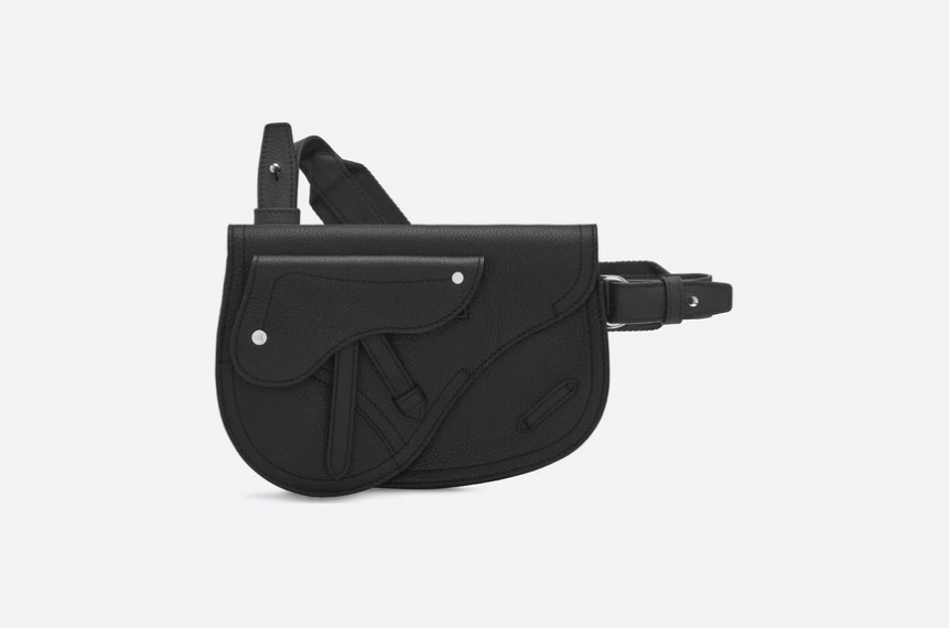 Dior Black Leather Saddle Pouch