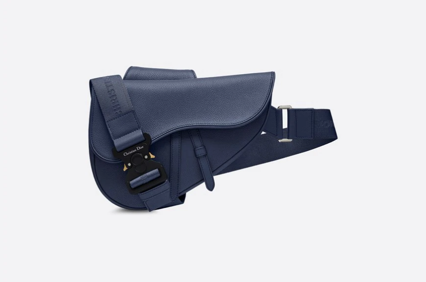 Dior Navy Calfskin Saddle Bag