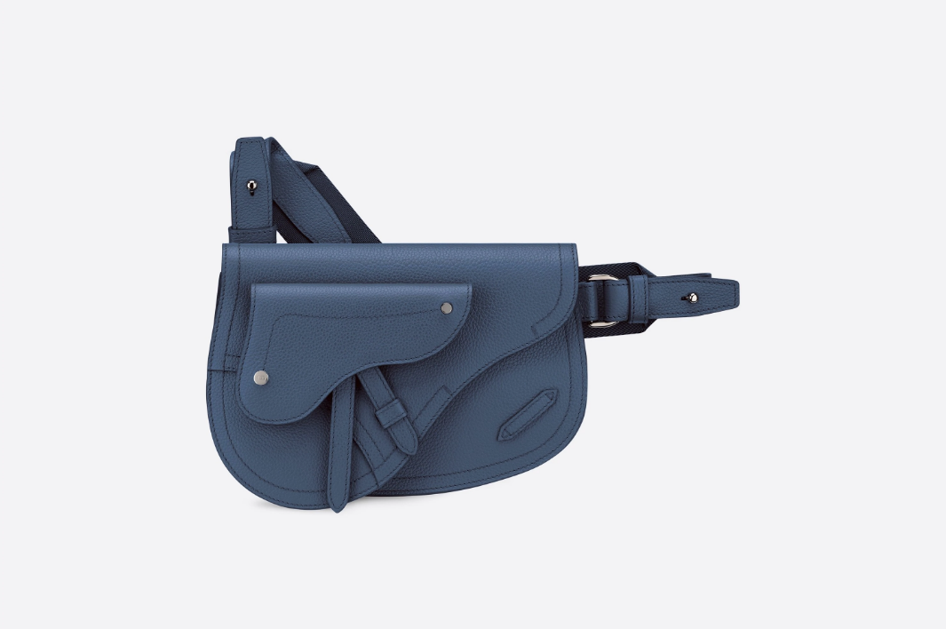 Dior Navy Leather Saddle Pouch