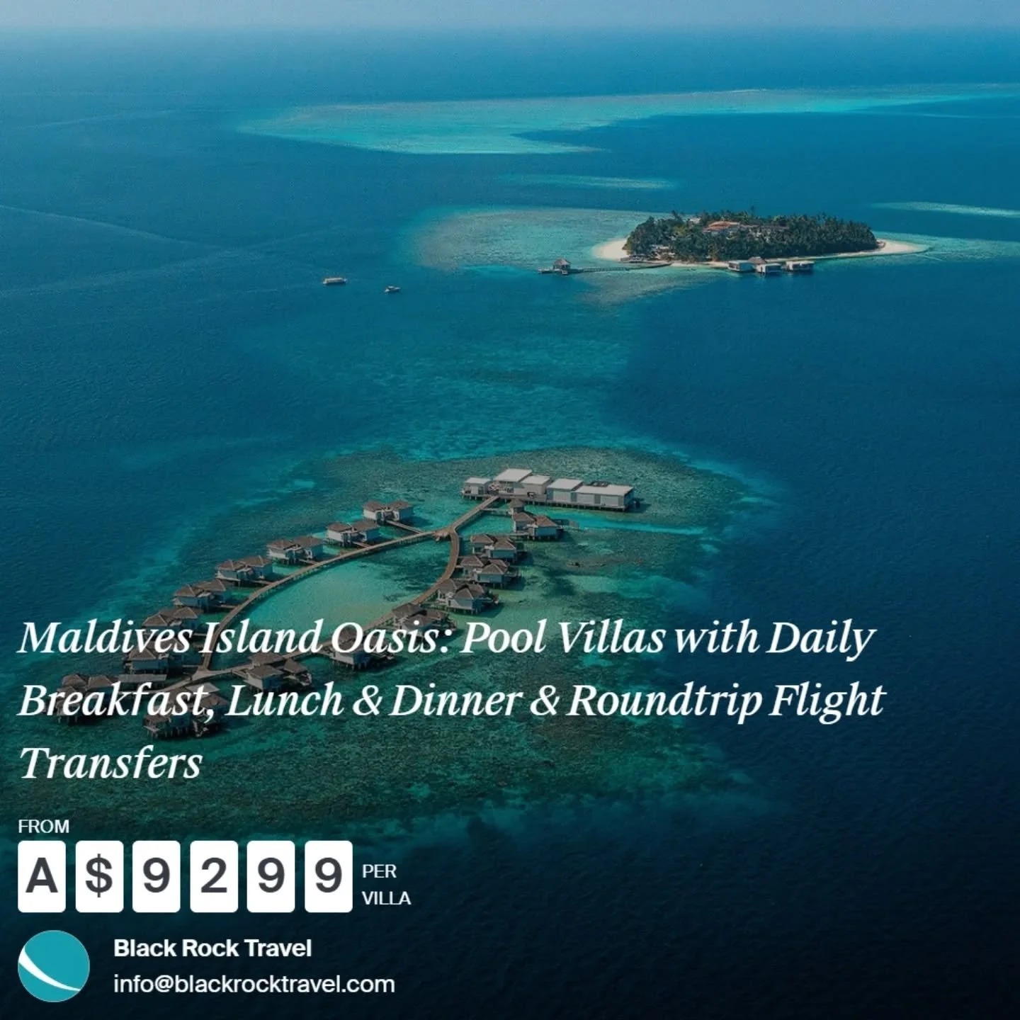 Amazing value 🌞🤿🏖️Save up to 60% off your own private Beach Villa at the sublime Raffles Maldives Meradhoo 

From $9,299 (per villa) for 5 nights 
 
✨Incl daily breakfast, daily three course lunch, nightly three course dinner, roundtrip domestic f