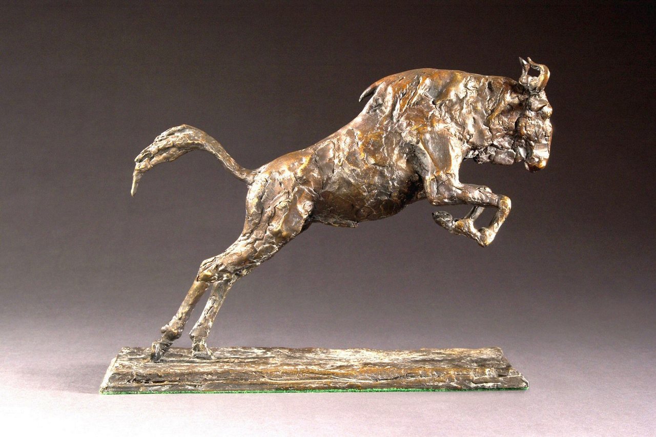 Leaping wildebeest