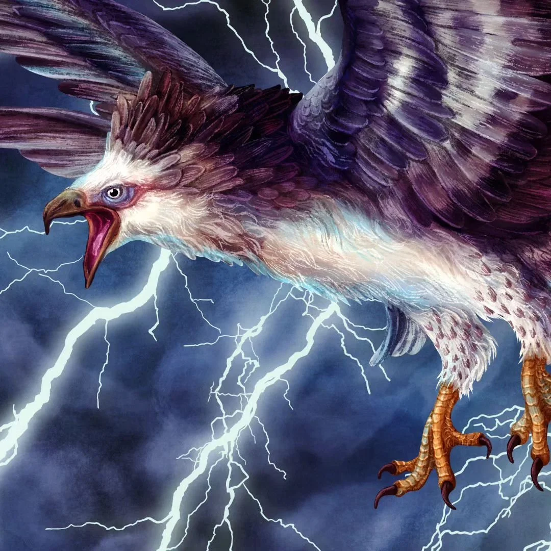 🦅 Max and Hellen will meet several awesome beings during their fantastic journey. Here they encounter the Thunderbird, a legendary creature from the culture of certain indigenous peoples of North America. It is considered a very powerful force of na