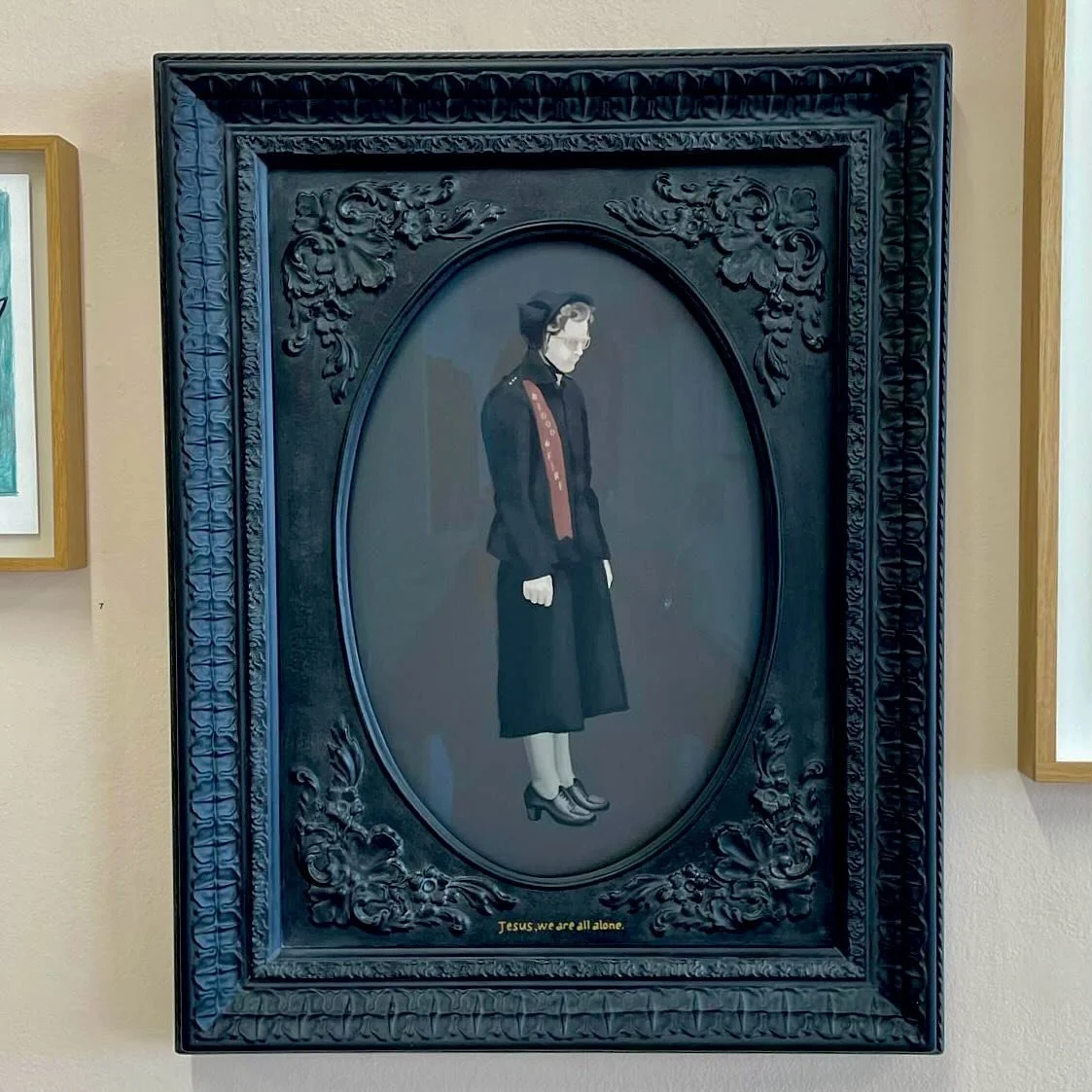 Impeccable framing by the equally impeccable @tjbpix @darbyshireltd 

Off she goes to a new home, spreading her message of hope.. 

&lsquo;Jesus, We Are All Alone&rsquo;

Inkjet Print on Somrset Satin 330gsm 46 x 36cm
Edition of 15